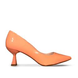  Scarpin Salto Médio Fino Laranja Pastel - Donna Lu