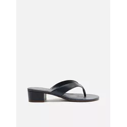 Tamanco Arezzo Azul Salto Baixo Tiras Flip Flop - Donna Lu