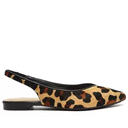 Sapatilha Animal Print Bico Fino Slingbak - Donna Lu