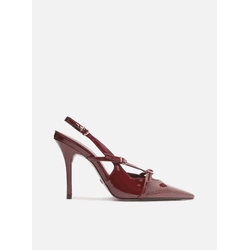 Scarpin Bordô Verniz Salto Alto Slingback Amélia - Donna Lu