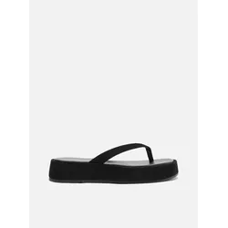 Tamanco Arezzo Preto Camurça Flatform Flip Flop TI... - Donna Lu