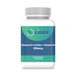 Vitamina D3 + Vitamina K2 MK7 com 60 Cápsulas - LM... - Lider Manipulação