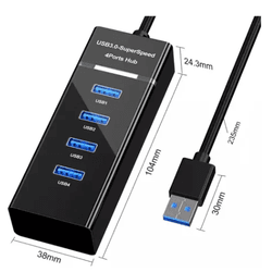 HUB USB 4 PORTAS PRETO - hub4-usb-preto - ECOMMERCEVERSO