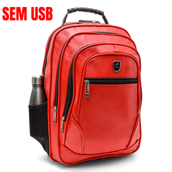 MOCHILA SEM USB COURO SINTÉTICO - vermelha - ECOMMERCEVERSO