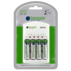 Carregador De Pilhas E Baterias Com 4 Pilhas AA BA... - Eletrônica Faria