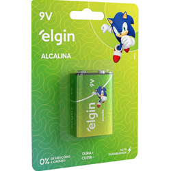 Bateria 9V Alcalina ELGIN - Eletrônica Faria