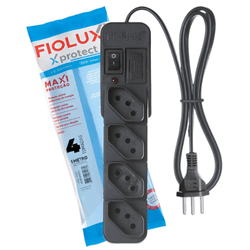 Filtro de Linha 4 Tomadas 1M Preto - Eletrônica Faria