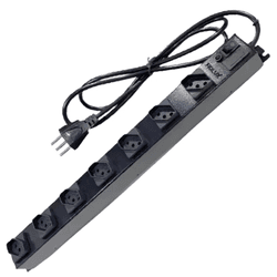 Filtro de Linha 7 Tomadas Metal 1,5M Preto - Eletrônica Faria