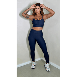 Conjunto Calça Top Laço Preto - ELLAS FIT
