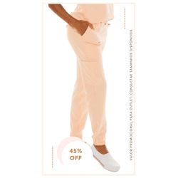  Calça Jogger de Gabardine – Salmão - Empório Materno