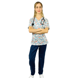 Pijama Cirúrgico Feminino - Medical Nursing 3 - Empório Materno