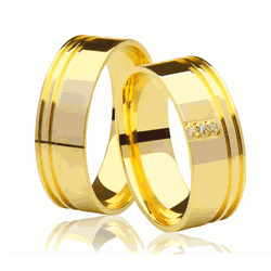 Alianças de casamento e noivado em ouro 18k 750 fr... - EMPORIUM DAS ALIANÇAS
