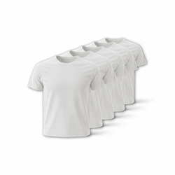 Kit 5 Camisetas Algodão Premium Branca - 00032504E - ESTAMPARIA NET 