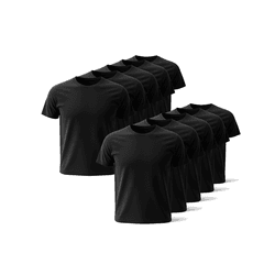 Kit 10 Camisetas Algodão Premium Preta - 00032514E - ESTAMPARIA NET 