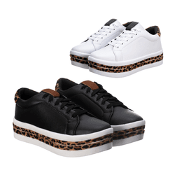Kit 2 Pares Tênis Feminino Plataforma Animal Print