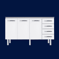 Armário Gabinete Para Cozinha Branco Vitralfer 1.50 metros