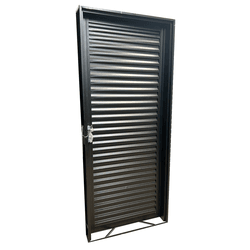 Porta De Aço Laminada Abertura Direita Cinza 210x90 Cm - Lojas Eterfran | Materiais de Construção e Acabamento