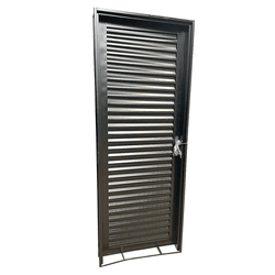 Porta De Aço Laminada Abertura Esquerda Cinza 210x90 Cm - Lojas Eterfran | Materiais de Construção e Acabamento