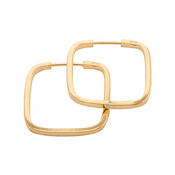 Brinco De Ouro 18k Argola Quadrada plus G - 103022 - Fábrica do Ouro ®