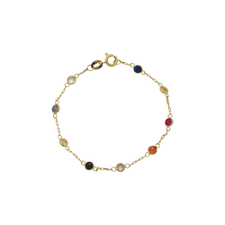 Pulseira De Ouro 18k Com Zircônias Coloridas De 3,... - FÁBRICA DO OURO - ATACADO