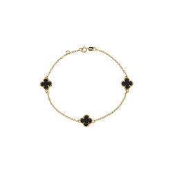 Pulseira De Ouro 18k Elo Português Com 3 Trevos Pe... - FÁBRICA DO OURO - ATACADO