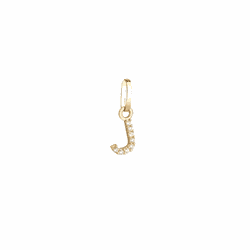 Pingente de Ouro 18k Letra J Com Zircônias - 10357... - Fábrica do Ouro ®️