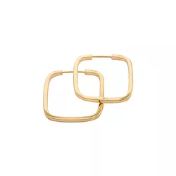 Brinco De Ouro 18k Argola Quadrada plus P - 103016 - Fábrica do Ouro ®️