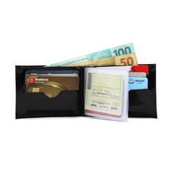 Carteira preta porta documentos - CA-CNH - DROP FALCUCCI