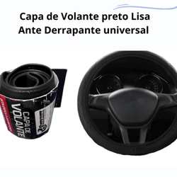 Capa De Volante Preto Lisa Antiderrapante Universa... - Fastcarplace