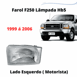 Farol Dianteiro Ford F250 1999 a 2006 Lado Esquerd... - Fastcarplace