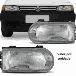 Farol Dianteiro Gol bola G2 Moldura Metalizada 199... - Fastcarplace