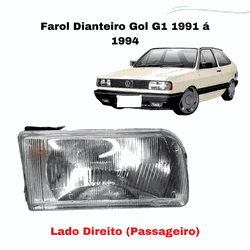 Farol dianteiro Gol G1 1991 á 1994 lado direito - ... - Fastcarplace