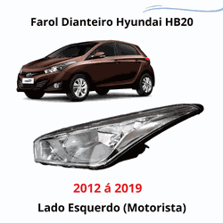 Farol Dianteiro Hyundai Hb20 2012 á 2019 lado Esqu... - Fastcarplace