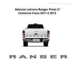 Adesivo Letreiro Ranger Preto C/ Contorno Cinza 20... - Fastcarplace