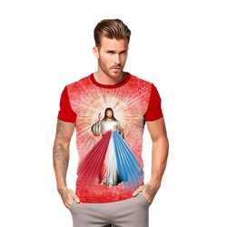 Camiseta Jesus Misericordioso. GCA1313 Vermelha - GCA1313 - Face de Cristo | Moda Cristã