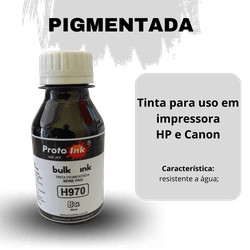 TINTA HP PIGMENTADA PROTOINK BLACK 100ML REF. H970... - PARÁ SUPRIMENTOS