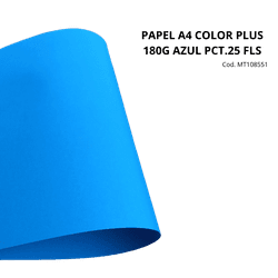 PAPEL A4 COLOR PLUS 180G AZUL PCT.25 FLS [CX.5PCT]... - PARÁ SUPRIMENTOS