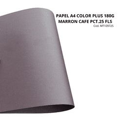 PAPEL A4 COLOR PLUS 180G MARRON CAFE PCT.25 FLS [C... - PARÁ SUPRIMENTOS