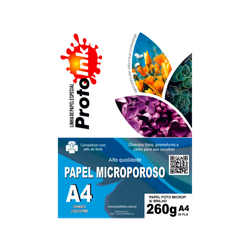 PAPEL FOTO A4 MICROPOROSO S/ BRILHO 260G 20FLS PRO... - PARÁ SUPRIMENTOS