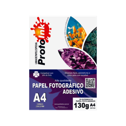 PAPEL FOTO A4 GLOSSY ADESIVO 130G 50FLS PROTOINK -... - PARÁ SUPRIMENTOS