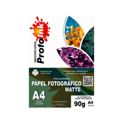 PAPEL FOTO A4 MATTE 90G 100FLS PROTOINK - 30204006 - PARÁ SUPRIMENTOS