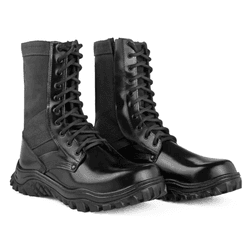Coturno Militar Elite Couro Legítimo - Com Ziper P... - Feroz Militar