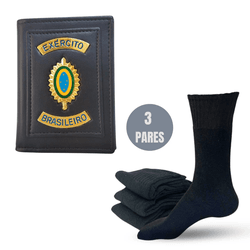 Kit Carteira Brasão Exército Brasileiro e 3 pares ... - Feroz Militar