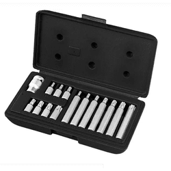 Jogo de Bits Torx 15 PCS T20 a T55 Mtx Stels - 922 - FERTEK FERRAMENTAS