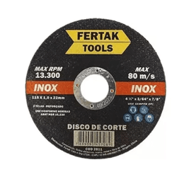 Disco Corte 4 1/2 x 1.2mm Fino INOX FertaK 2821 - ... - FERTEK FERRAMENTAS
