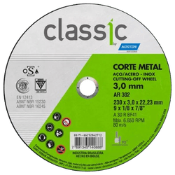 Disco Corte Aco Inox 9 X 3mm Norton Classic - 7800 - FERTEK FERRAMENTAS