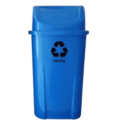 Lixeira Basculante 60L Azul Coleta Seletiva Com Ad... - FERTEK FERRAMENTAS
