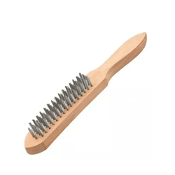 Escova de Aco Carbono 4 Fileiras Com Cabo de Madei... - FERTEK FERRAMENTAS