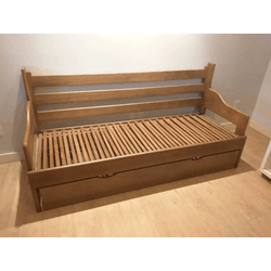 Sofa Cama Tricama Cambara - Madeira Maciça - Móvei... - Flavio Comercio de Moveis de Gramado Ltda