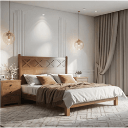 Cama de Casal Girassol - Madeira Maciça - Móveis d... - Flavio Comercio de Moveis de Gramado Ltda